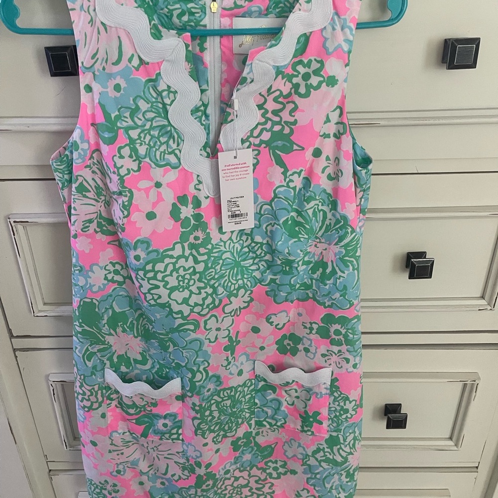 Lilly Pulitzer Pink and Green Floral Dress